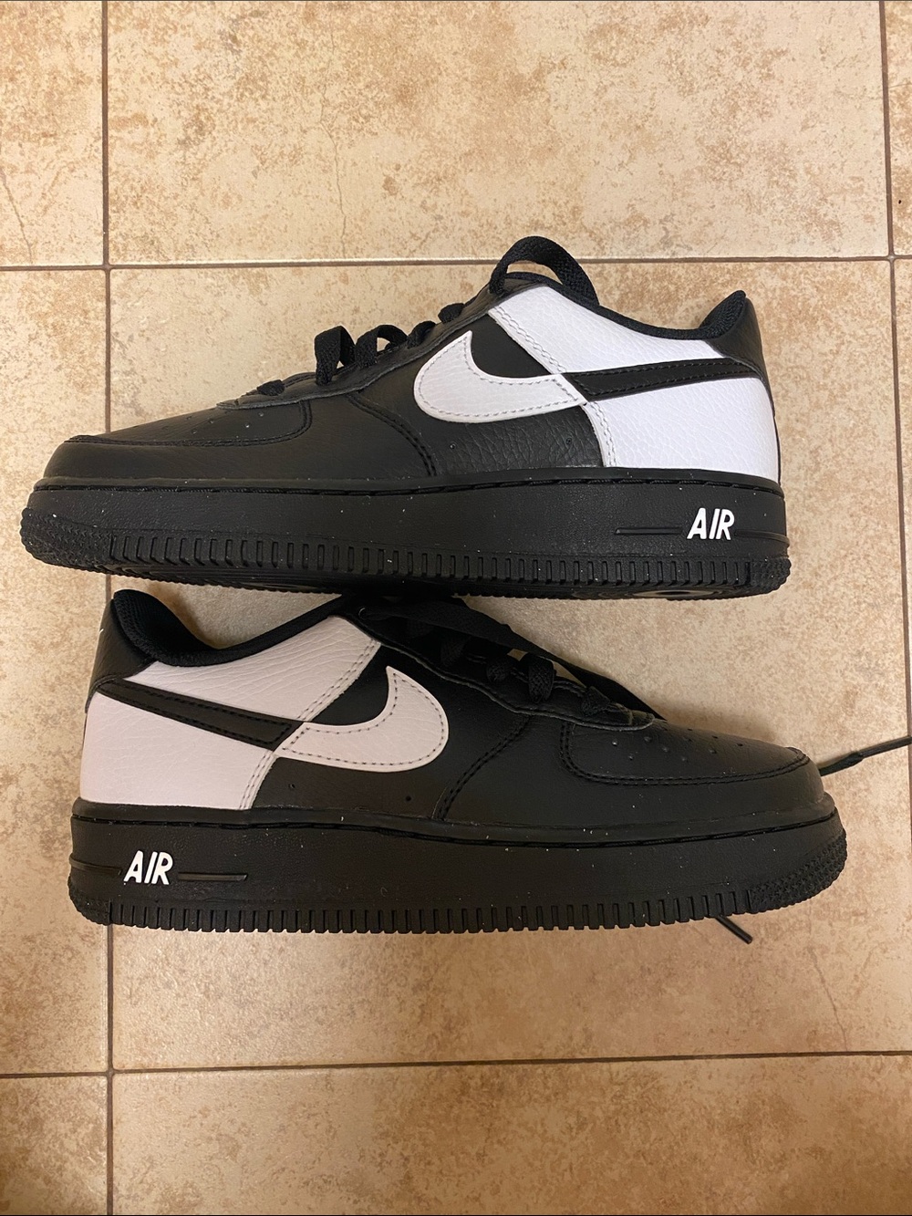 Boys black and white Nike Air Force 1